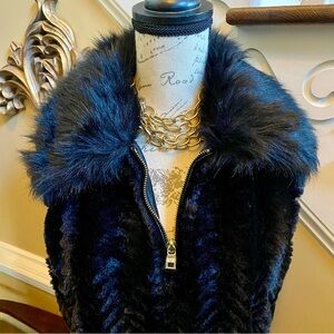 Marc New York Andrew Marc black fur vest